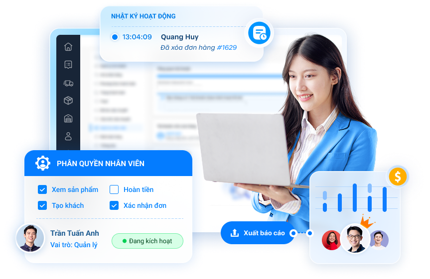 Phân quyền chi tiết, kiểm soát ca bán chặt chẽ